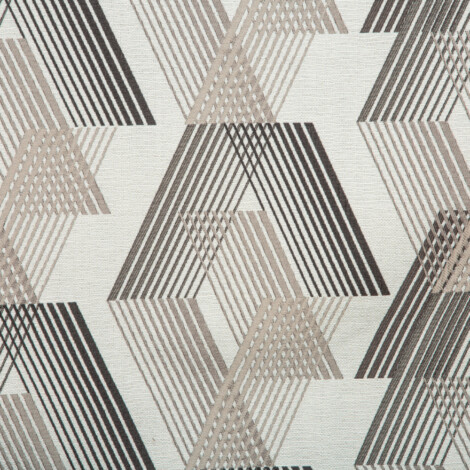 Samara Collection: Geometric Chevron Seamless Patterned Curtain Fabric, 280cm, Light Grey/Off White 1