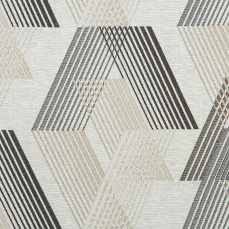 Samara Collection: Geometric Chevron Seamless Patterned Curtain Fabric, 280cm, Grey/Off White 1