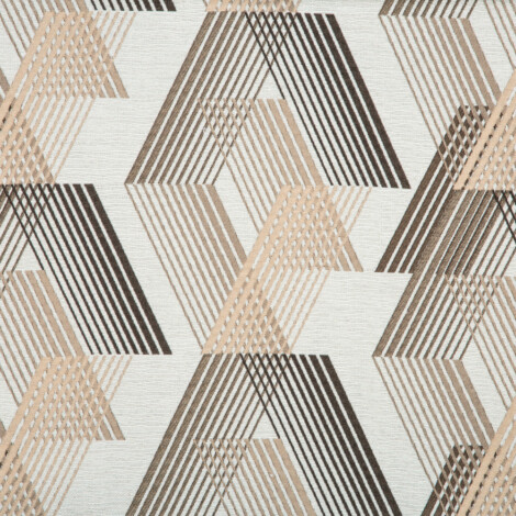 Samara Collection: Geometric Chevron Seamless Patterned Curtain Fabric, 280cm, Ivory Cream/Off White 1