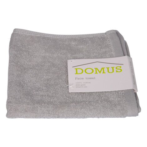 Domus 2: Face Towel: 400 GSM, (33×33)cm, Light Grey 1