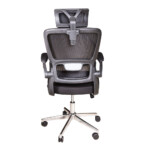 High Back Office Chair With Headrest; (62.5x61x129.5)cm Mesh/Fabric, Black