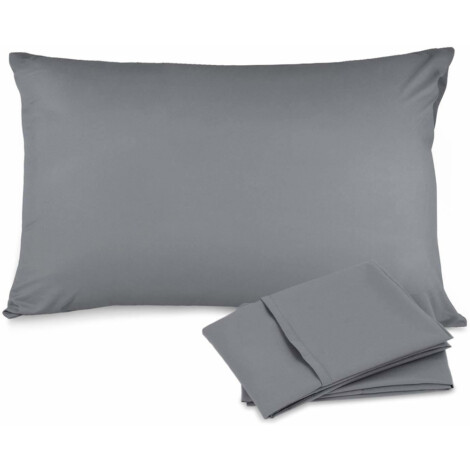 Standard Pillow Case Set: 2pc, 300TC 100% Cotton: (50×75)cm, Cool Grey 1