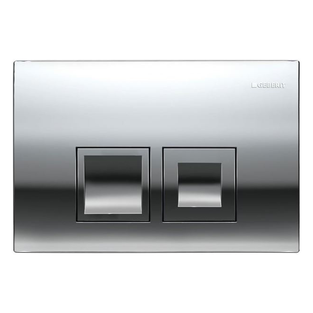 Geberit: Delta 35 Actuator Plate For Dual Flush, Bright Chrome Platted 1