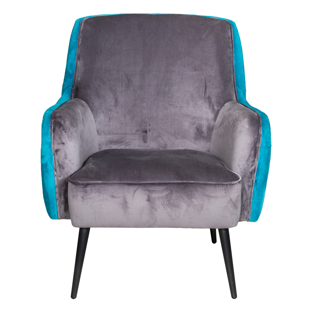 Accent Single Seater Fabric Chair, Dark Grey 1