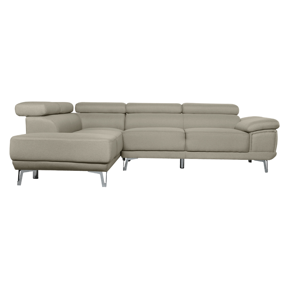 Linen Fabric Corner Sofa + Chaise, Left, Bisque