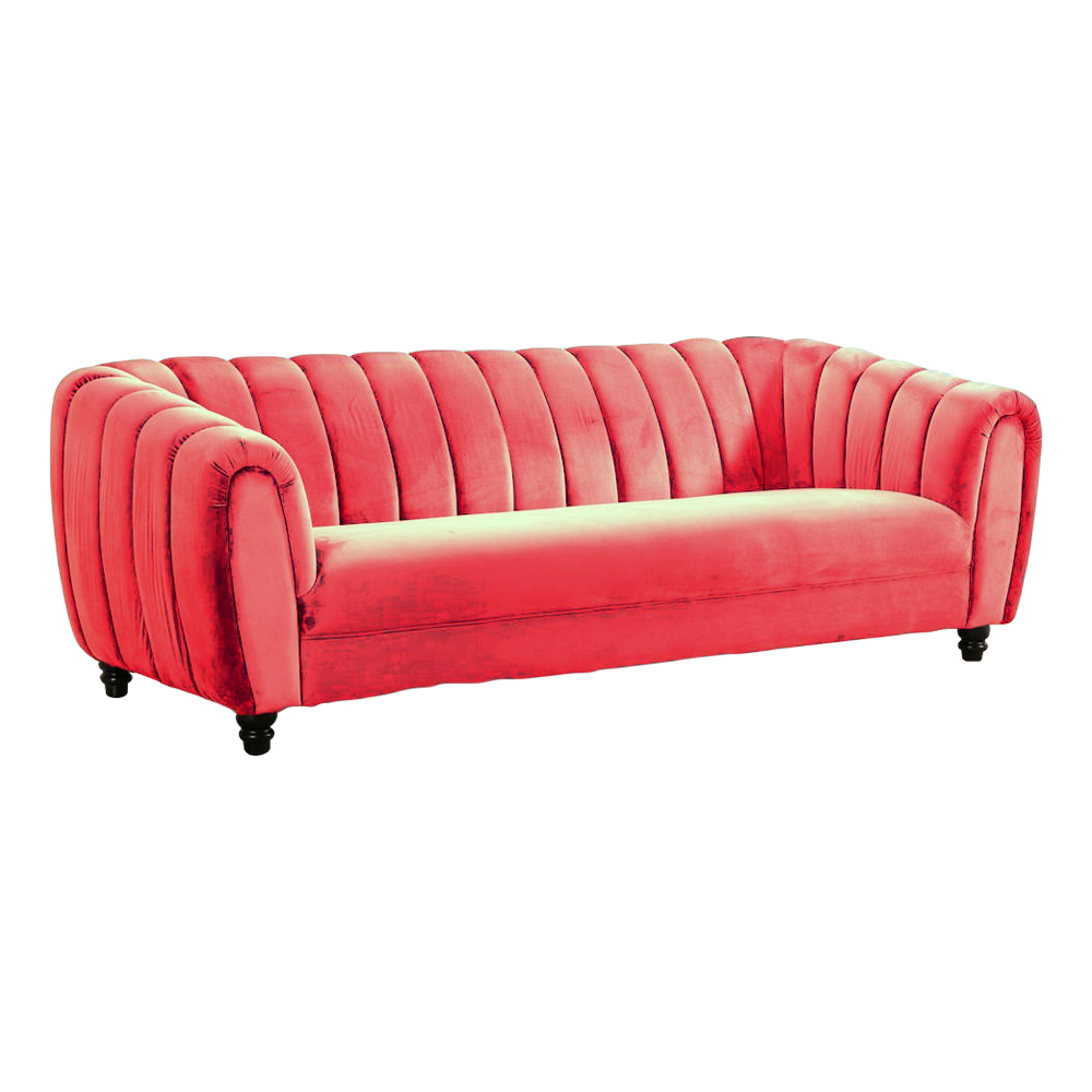 Fabric Sofa: 3-Seater, Red 1