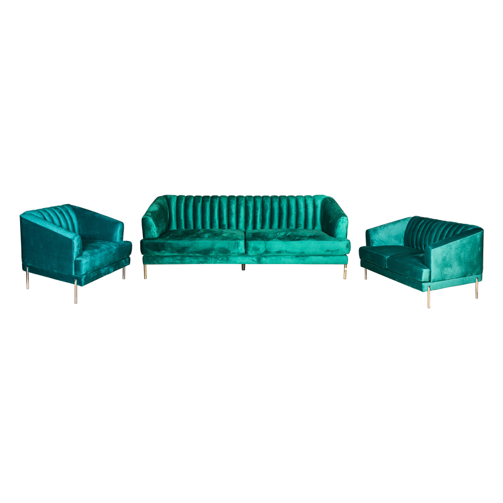 Fabric Sofa: 6-Seater (3+2+1), Grass Green 1
