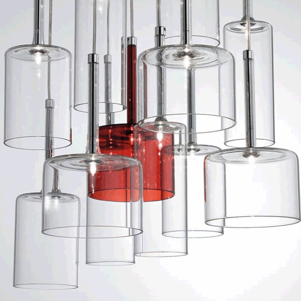 Domus: Glass Ceiling Pendant Lamp: E27 (D14x25)cm, Transparent