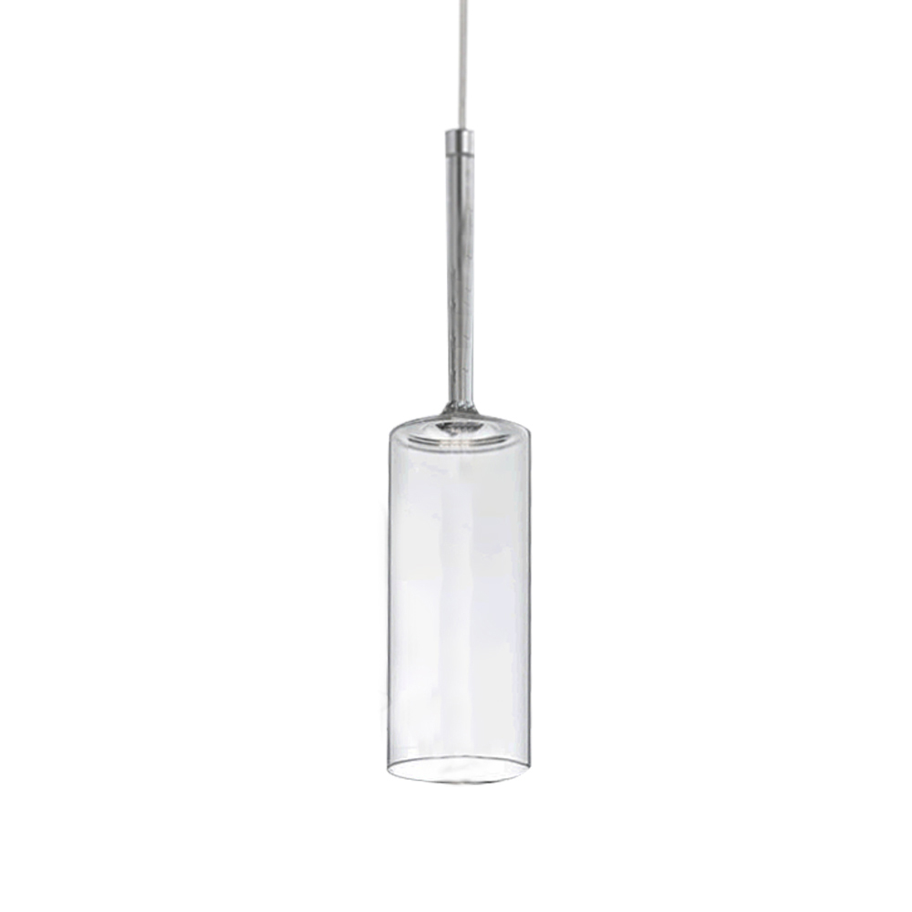 Domus: Glass Ceiling Pendant Lamp: E27 (D8x35)cm, Transparent 1
