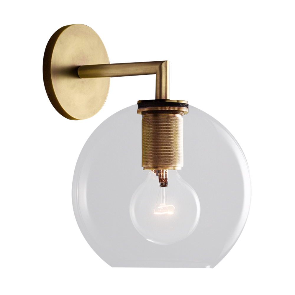 Domus: Glass Wall Lamp: E27, (D18xH28)cm, Gold 1