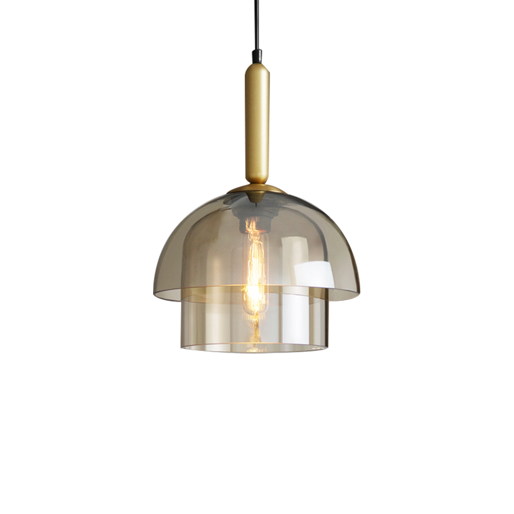 Domus: Glass Ceiling Pendant Lamp: E27, (D25xH18)cm, Amber 1