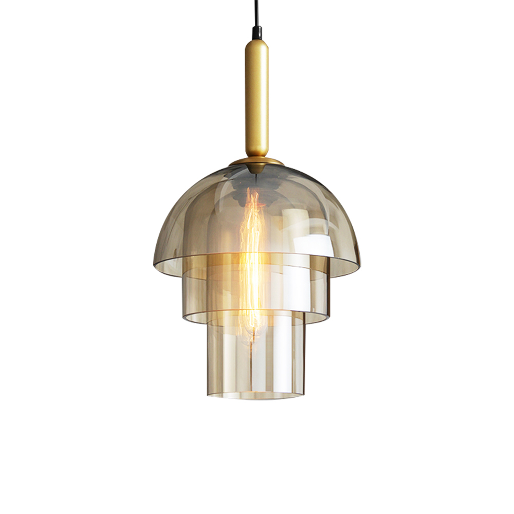 Domus: Glass Ceiling Pendant Lamp: E27, (D28xH28)cm, Amber 1