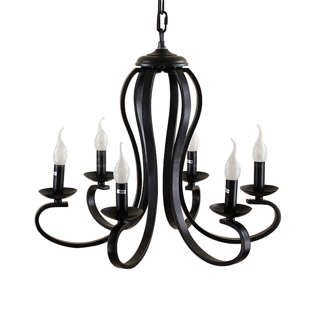 Domus: Vintage Ceiling Pendant Lamp, 5 Lights: E14, Black/White 1