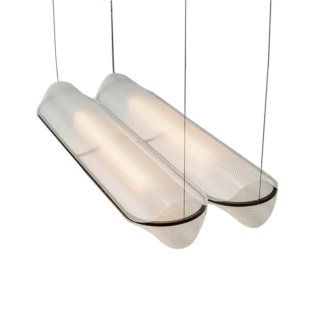 Domus: LED Glass Ceiling Pendant Lamp: E27, L60cm, Gold 1