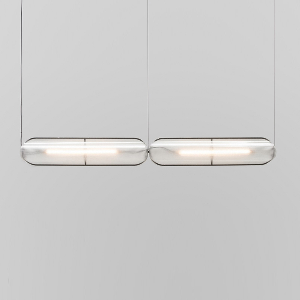 Domus: LED Glass Ceiling Pendant Lamp: E27, L60cm, Gold