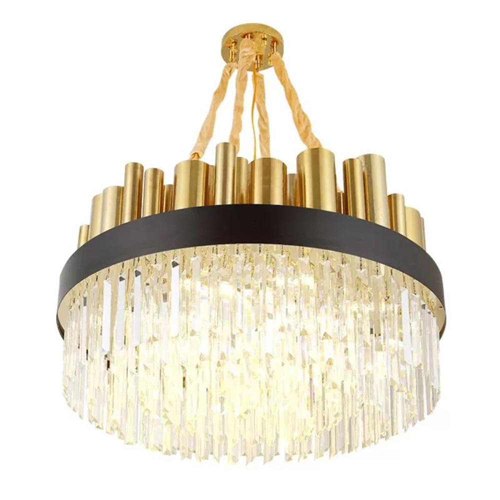 Domus: LED Crystal/Metal Ceiling Pendant Lamp; (60×45)cm, Gold 1