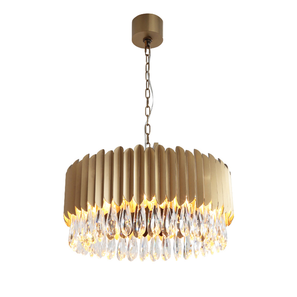 Domus: Crystal/ Steel Ceiling Pendant Lamp: E14; (60×30)cm, Gold 1