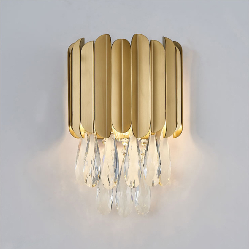 Domus: Crystal/ Steel Ceiling Pendant Lamp: E14; (D23x30)cm, Gold/Black