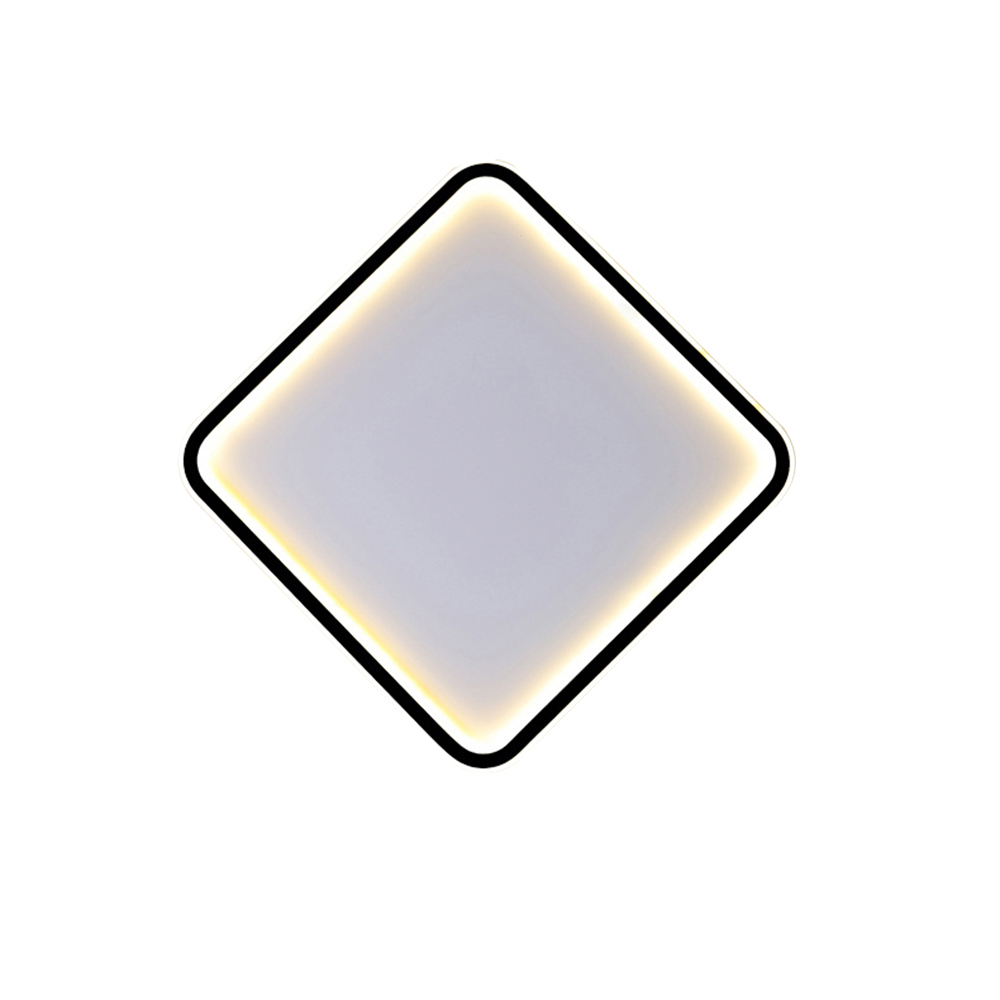 Domus: LED Square Metal/ Acrylic Ceiling Pendant Lamp: AC85-265V, D40cm, Black/Gold 1
