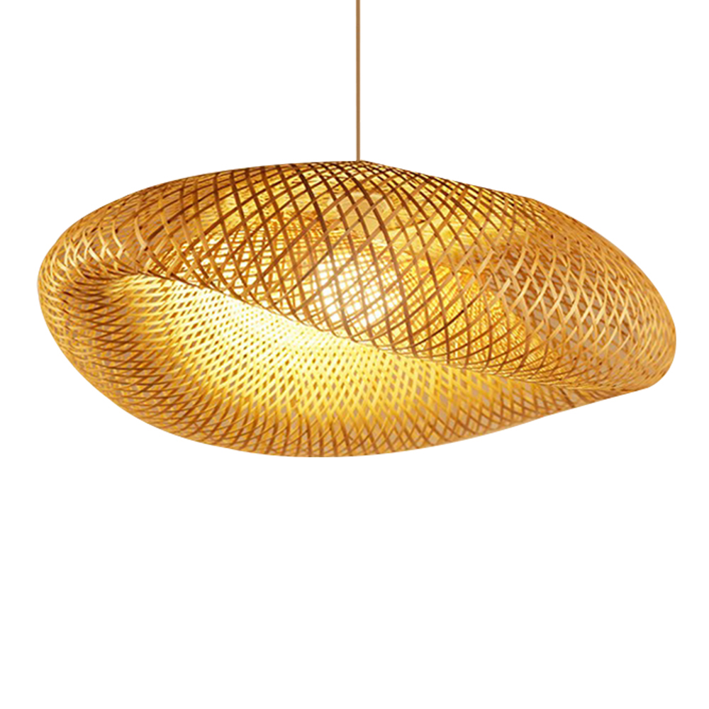Domus: Rattan/Wicker Ceiling Pendant Lamp: E27 D80cm, Natural 1