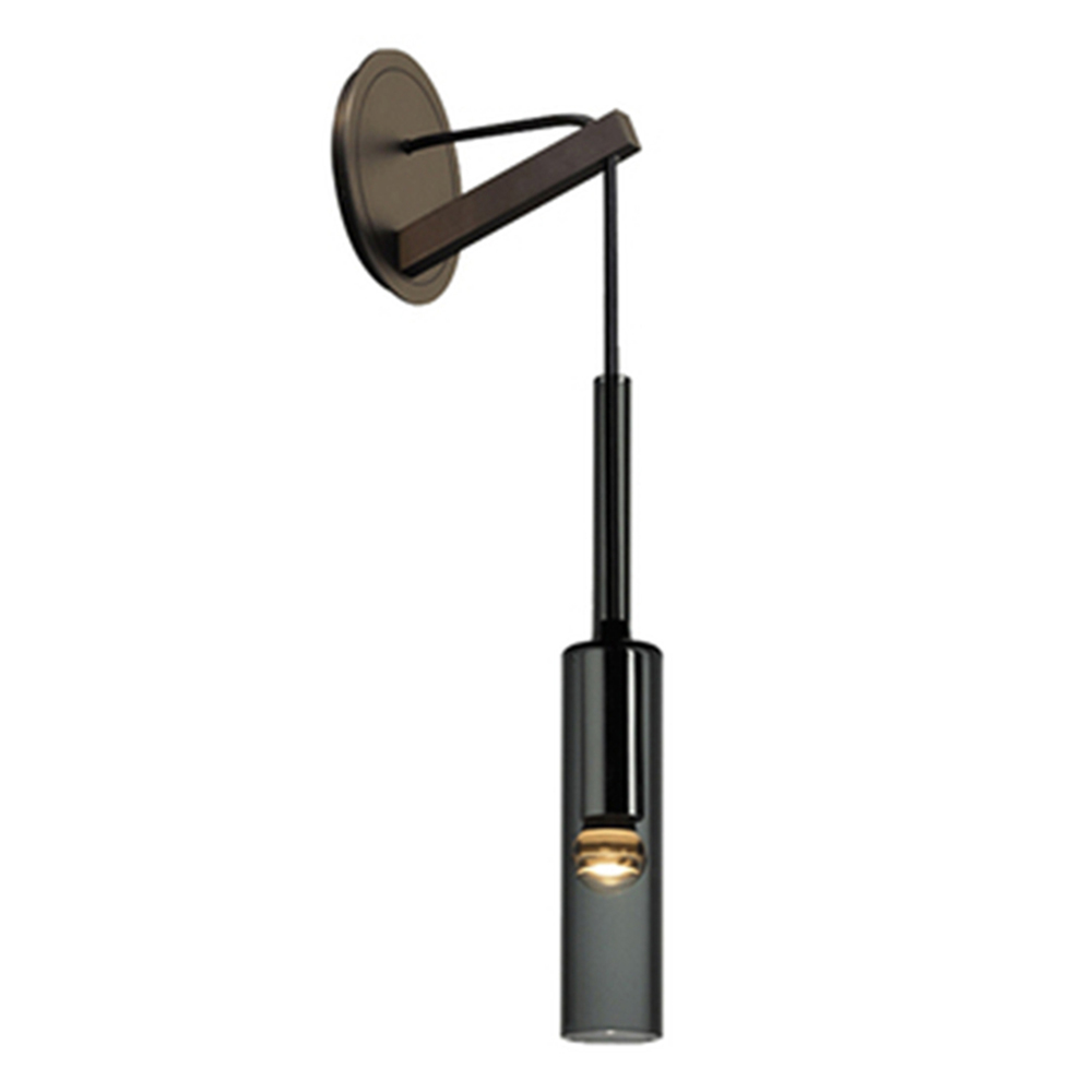 Domus: LED Glass/ Metal Wall Lamp: AC85-265V (D7xH42)cm, Black 1