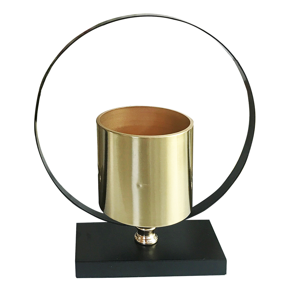 Domus: Flower Pot With Stand; Large (40x13x45)cm, Gold/Black 1