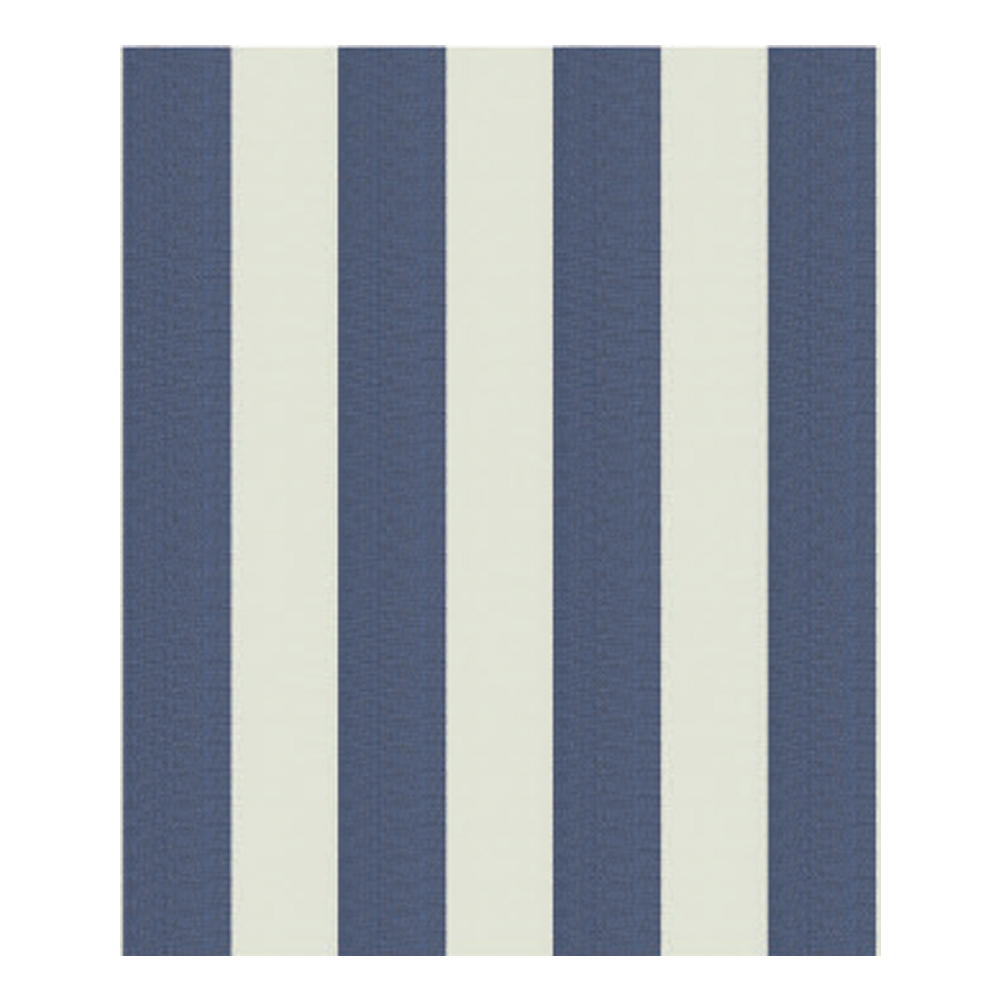 Horizontal Awning Pattern Outdoor Furnishing Fabric; 150cm, White/Blue 1