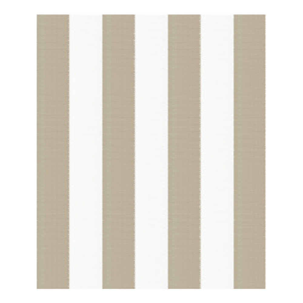 Horizontal Awning Pattern Outdoor Furnishing Fabric; 150cm, White/Brown 1