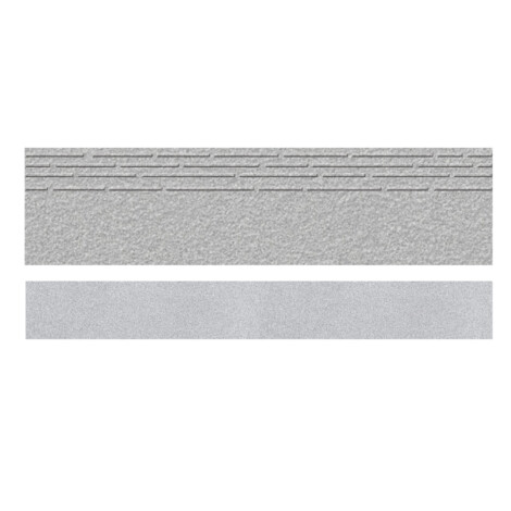 Dense Grey Matt Porcelain Step Tile; (30.0×120.0)cm + Riser Tile; (20.0×120