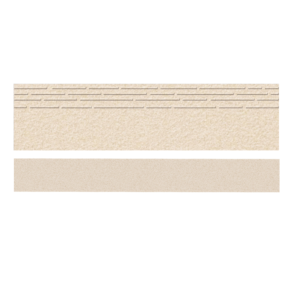Dense Crema Matt Porcelain Step Tile; (30.0×120.0)cm + Riser Tile; (20.0×120