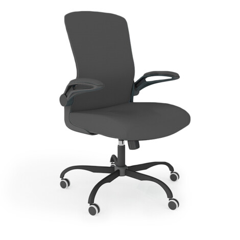 Mid Back Office Chair; (64x60x96)cm: Fabric, Black 1