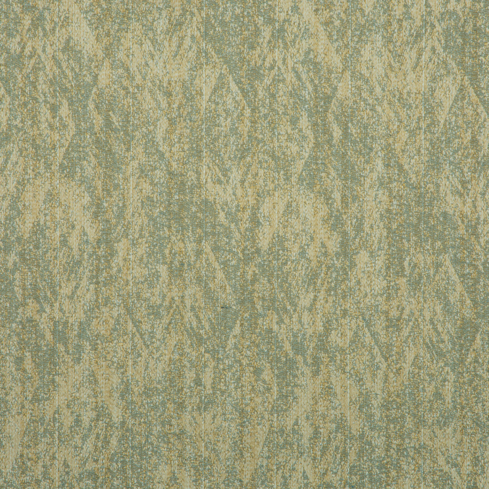 Renfe Textured Patterned Polyester Cotton Jacquard Fabric; 280cm, Gold/Pastel Green 1