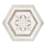 Atrium Hex Alpha Mix-Beige: Matt Porcelain Tile; (25.8x29.0)cm