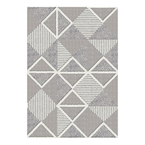 Modevsa: Bamboo Geometric Pattern Carpet Rug; (80×150)cm, Grey 1