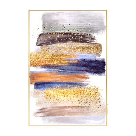 Modevsa: Bamboo Colorful Abstract Brush Strokes Carpet Rug; (200×300)cm, Gold 1