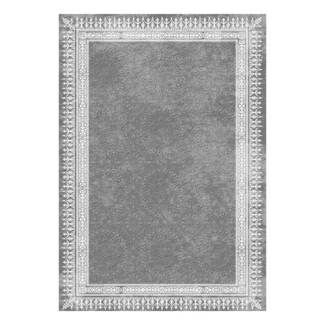 Modevsa: Bamboo Rectangular Centre Medallion Carpet Rug; (200×300)cm, Grey 1