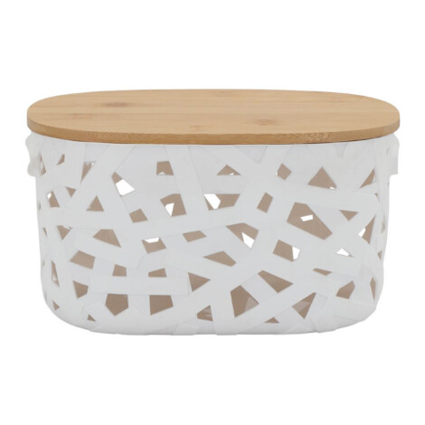 Mind Basket With Lid; (23.3x17.3x13)cm, White/Natural