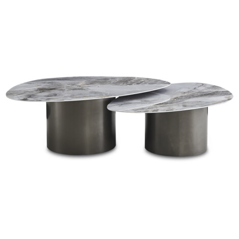 Coffee Table Set- Ceramic Top, 2pcs 1