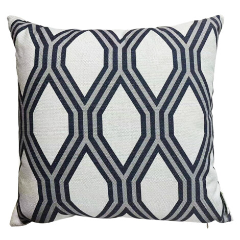 Domus: Outdoor Diamond Pattern Pillow; (45×45)cm, White/Grey 1