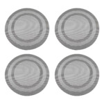 Round Table Mat Set: 4Pcs, 38cm, Grey