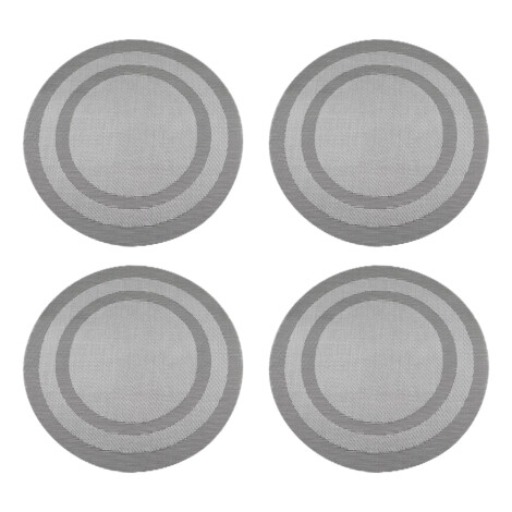 Round Table Mat Set: 4Pcs, 38cm, Grey 1