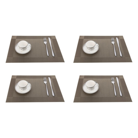 PVC Table Mat Set: 4Pcs; (45×30)cm, Dark Gold 1