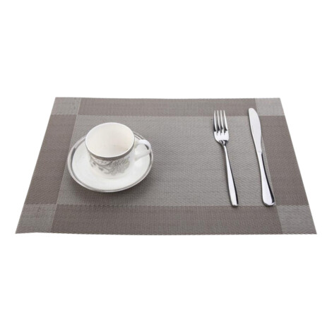 PVC Table Mat Set: 4Pcs; (45x30)cm, Light Grey