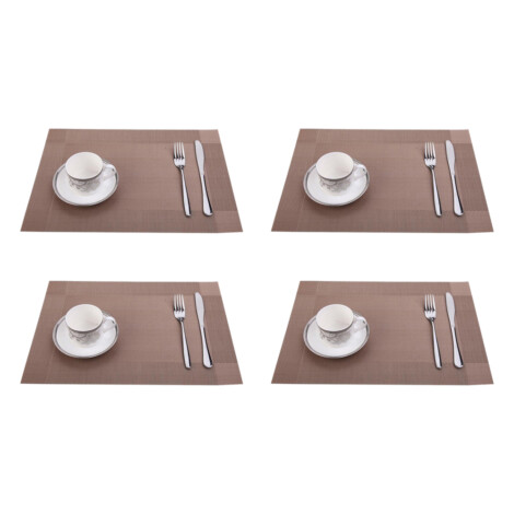 PVC Table Mat Set: 4Pcs; (45×30)cm, Copper 1