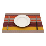 PVC Table Mat Set: 4Pcs; (45x30)cm, Orange