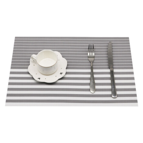 PVC Table Mat Set: 4Pcs; (45x30)cm, Grey