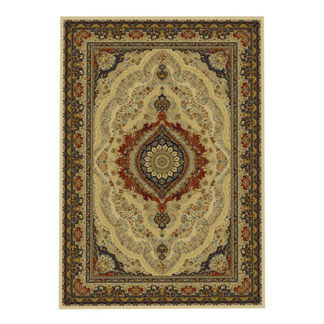 Oriental Weavers: Soft Line Bordered Centre Medallion Carpet Rug; (240×340)cm, Brown 1