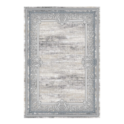 Valentis: Metis 1,344 million points 6mm Floral Bordered Pattern Carpet Rug; (200×290)cm, Grey 1