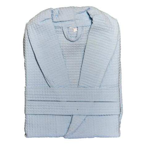 Domus: Waffel Bath Robe; Large, 1pc, Light Blue 1
