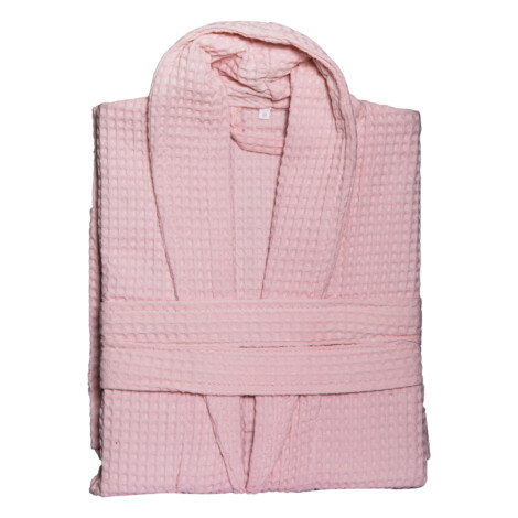 Domus: Waffel Bath Robe; Medium, 1pc, Pink 1
